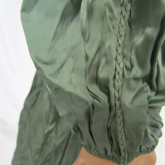 NEW MAJE Womens Satin Look Maxi Dress Size M/IT 38 Emerald Green - Picture 7 of 16